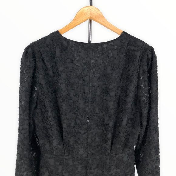 Wayf Rae Black Puff Long Sleeve Ruched Mini Dress size Large - Picture 8 of 14